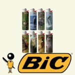 DISPLAY OF 50 BIC ANIMAL LIGHTERS