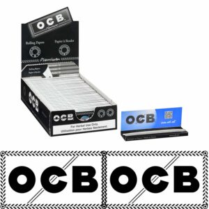 OCB PREMIUM BLACK 1-1/4 PAPERS, 25 BOOKS OF 50