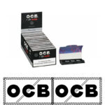 OCB PREMIUM BLACK 1-1/4 PAPERS WITH TIPS, 24 BOOKS OF 50