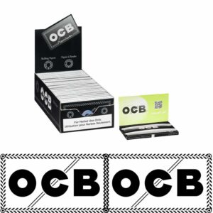 OCB PREMIUM BLACK DOUBLE SINGLE WIDE PAPERS, 25 BOOKS OF 100