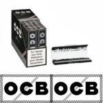 OCB PREMIUM BLACK SLIM KING PAPERS WITH TIPS, 32 BOOKS OF 32