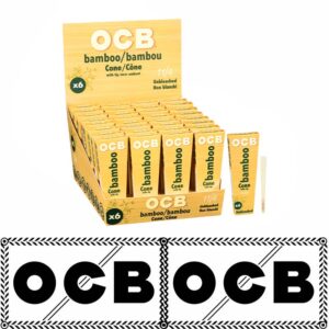 OCB BAMBOO 1-1/4 CONES, 24 PACKS OF 6