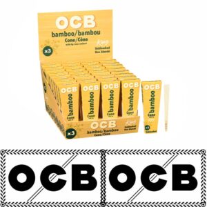 OCB BAMBOO KING CONES, 24 PACKS OF 3