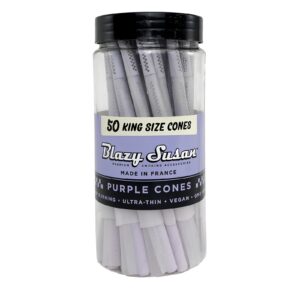 JAR OF 50 BLAZY SUSAN PURPLE KING SIZE CONES