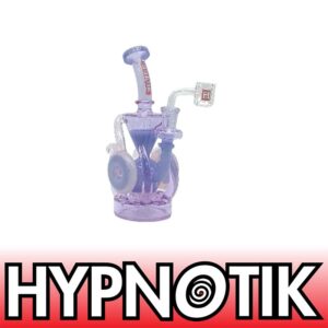 HYPNOTIK 8 INCH VORTEXX CORE RIG, COMES WITH MATCHING BOWL AND QUARTZ BANGER, ULTRA PURPLE VIBEZ