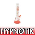 HYPNOTIK 14 INCH 7MM TREE OF LIFE BONG, ORANGE