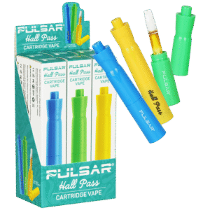 DISPLAY OF 6 PULSAR HALL PASS HIGHLIGHTER 650 MAH 510 BATTERY