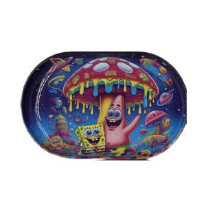 MINI SPONGEBOB & PATRICK MUSHROOM ROLLING TRAY 5.25 X 3.25 INCH