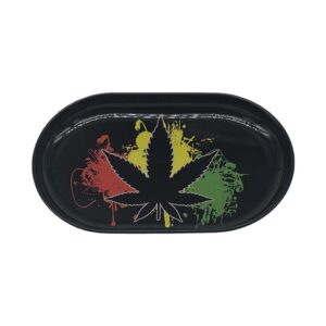 MINI RASTA LEAF ROLLING TRAY 5.25 X 3.25 INCH