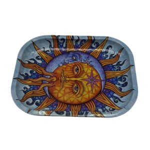 SMALL SUN & MOON ROLLING TRAY 7 X 5.5 INCH