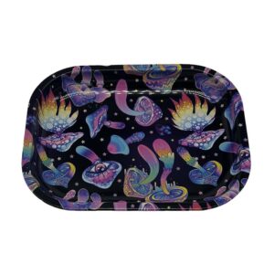 SMALL PSYCHEDELIC MUSHROOM ROLLING TRAY 7 X 5.5 INCH