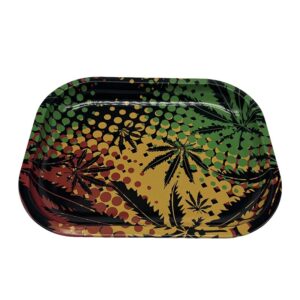SMALL RASTA LEAF ROLLING TRAY 7 X 5.5 INCH