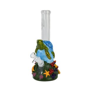 10.5 INCH 3-D UNDER THE SEA CORAL REEF TURTLE BONG
