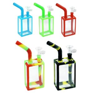7 INCH SILICONE WRAPPED JUICE BOX BONG
