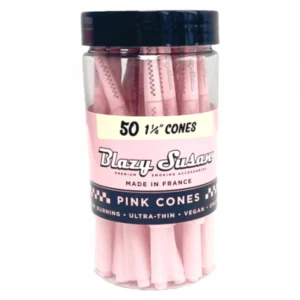 JAR OF 50 BLAZY SUSAN PINK 1-1/4 SIZE CONES