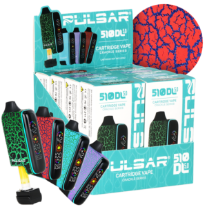 DISPLAY OF 8 PULSAR DL 5.0 CRACKLE SERIES PRECISION VOLTAGE 1000 MAH 510 BATTERY