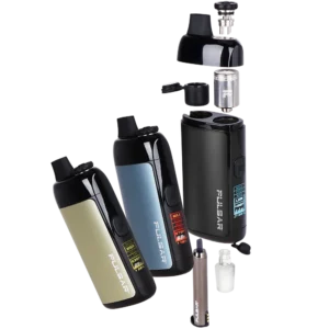 PULSAR CHORUS CONCENTRATE VAPE WITH BUILT IN STORAGE AND HOT KNIFE, ATTACHABLE TO A BONG, BLACK