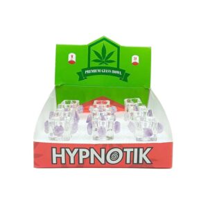 DISPLAY OF 9 SQUARE BOWLS WITH REAL AMETHYST PIECES