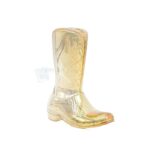6.5 INCH ANDY'S BOOT BONG WITH QUARTZ BANGER, GOLDISH BROWN