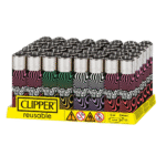 DISPLAY OF 48 CLIPPER TWISTED HEMP SWIRL LIGHTERS