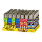 DISPLAY OF 48 CLIPPER PSYCHEDELIC LIGHTERS