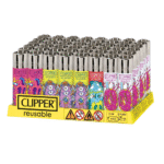 DISPLAY OF 48 CLIPPER PSYKO MONSTER LIGHTERS