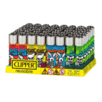 DISPLAY OF 48 CLIPPER DEATH ANIMALS LIGHTERS
