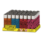 DISPLAY OF 48 CLIPPER GROOVY ILLUSION LIGHTERS