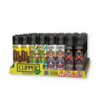 DISPLAY OF 48 CLIPPER MANDALA LIGHTERS