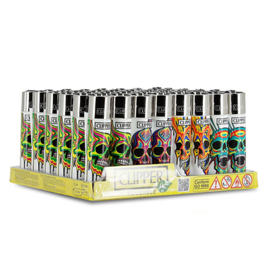 Clipper Melting Skull Lighters - 48ct DISPLAY OF 48 CLIPPER MELTING SKULL LIGHTERS - Image 1