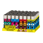 DISPLAY OF 48 CLIPPER MONSTERS 2 LIGHTERS