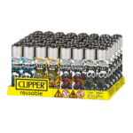 DISPLAY OF 48 CLIPPER PANDA WORRIER LIGHTERS