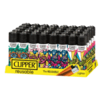 DISPLAY OF 48 CLIPPER PLANET FLOWER LIGHTERS