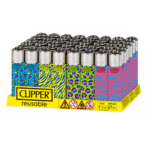 DISPLAY OF 48 CLIPPER POP ANIMAL LIGHTERS