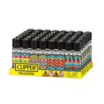 DISPLAY OF 48 CLIPPER PRINT CRASH LIGHTERS