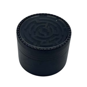 63MM 4 PART GRINDER WITH BUILT IN MAZE GAME, BLACK