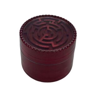 63MM 4 PART GRINDER WITH BUILT IN MAZE GAME, RED