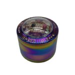 63MM 4 PART GRINDER WITH CASINO TOP AND 2 REAL DICE, RAINBOW - Image 2