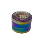 63MM 4 PART GRINDER WITH CASINO TOP AND 2 REAL DICE, RAINBOW - Image 4