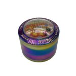 63MM 4 PART GRINDER WITH CASINO TOP AND 2 REAL DICE, RAINBOW - Image 3