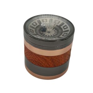 63MM 4 PART GRINDER WITH CASINO TOP AND 2 REAL DICE, BRONZE