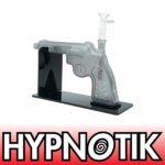 7 INCH HYPNOTIK REVOLVER GUN BONG WITH SEPERATE DOWNSTEM AND BOWL, GREY