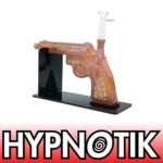 7 INCH HYPNOTIK REVOLVER GUN BONG WITH SEPERATE DOWNSTEM AND BOWL, RED