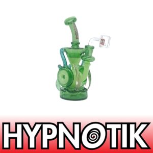 HYPNOTIK 8 INCH VORTEXX CORE RIG, COMES WITH MATCHING BOWL AND QUARTZ BANGER, NEON GREEN RIOT