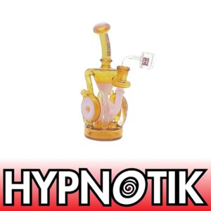 HYPNOTIK 8 INCH VORTEXX CORE RIG, COMES WITH MATCHING BOWL AND QUARTZ BANGER, BLAZING YELLOW HEAT