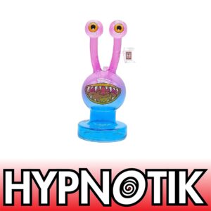 HYPNOTIK 7 INCH BUGGED OUT MONSTER ALIEN RIG, COMES WITH MATCHING BOWL AND QUARTZ BANGER, PURPLE BLU