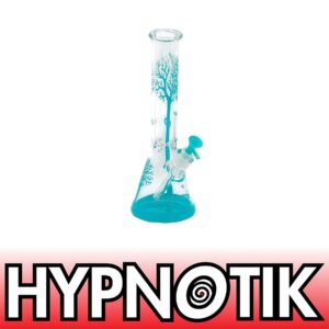 HYPNOTIK 14 INCH 7MM TREE OF LIFE BONG, SKY BLUE