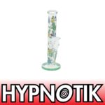 HYPNOTIK SUMMER SERIES 14 INCH 9MM STRAIGHT TUBE BONG WITH MATCHING COLOR ON DOWNSTEM AND BOWL, GRE