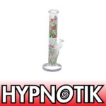 HYPNOTIK SUMMER SERIES 14 INCH 9MM STRAIGHT TUBE BONG WITH MATCHING COLOR ON DOWNSTEM AND BOWL, PUR