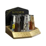 DISPLAY OF 9 SPIDER GOLD PRINTED DIAMOND CUT TORCHES